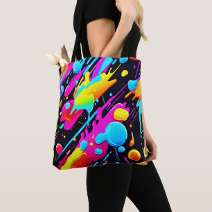 Helle Neon Splashes in Abstrakten Artwork Tasche