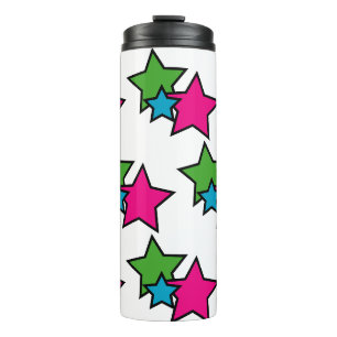 Helle Neon-Stern-Trio-Farbige moderne Grafik Thermosbecher