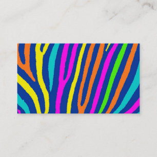 Helle Neon Zebra Streifen Aufmerksamkeit Visitenka Visitenkarte