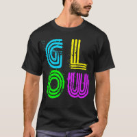 Helle Neonfarben Glow Big Letters Retro Disco