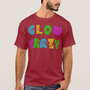 Helle Neonfarben leuchten verrückte Retro-Diskopar T-Shirt