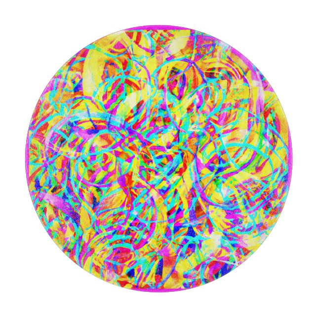 Helle Neonmuster Print Schneidebrett (Vorderseite)