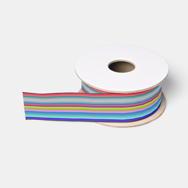 Helle Neonregenbogen-Streifen Ripsband (Spule)