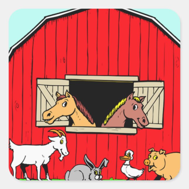Helle, Niedliche Barnyard Farmyard Animals Sticker (Vorderseite)