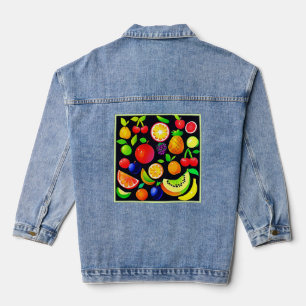 Helle Obstsammlung Jeansjacke