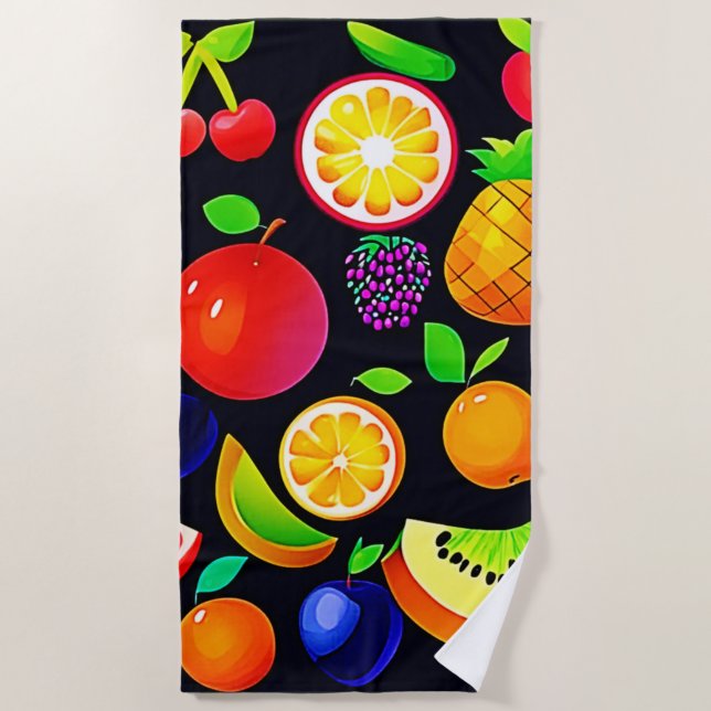 Helle Obstsammlung Strandtuch (Vorderseite)