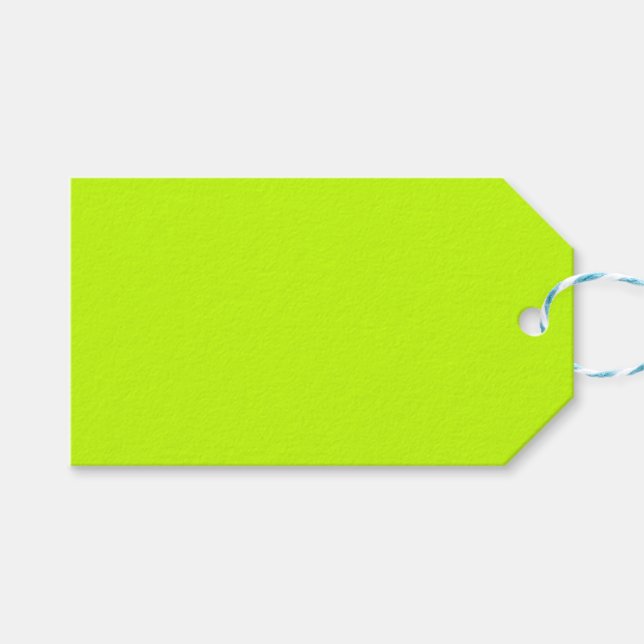 Helle oder neongelbe grüne Geschenkmarke Geschenkanhänger (Vorderseite (Horizontal))
