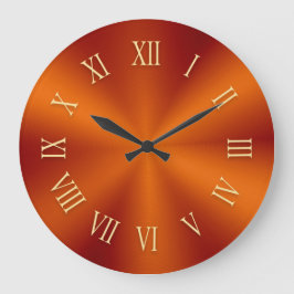 Helle Orange Metallic Uhr mit römischen Zahlen