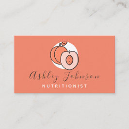 Helle Orange Peach Köstliche Fruchtnahrungsmittel Visitenkarte