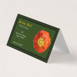 Helle Orange Poppy Blume Visitenkarten