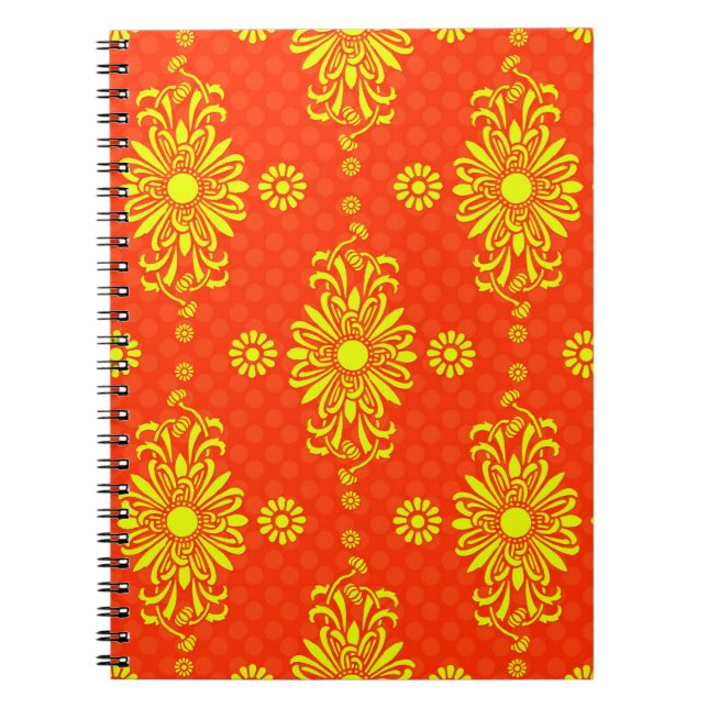 Helle orange und gelbe Blumengestaltung Notizblock (Vorderseite)