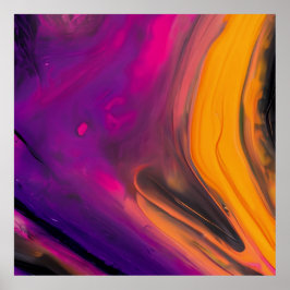 Helle Orange und rosa Abstrakte Mauer Kunst Poster
