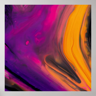 Helle Orange und rosa Abstrakte Mauer Kunst Poster
