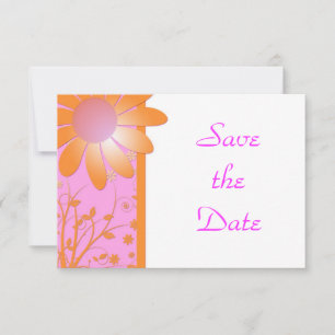 Helle Orange und rosa Hochzeit speichern das Datum Save The Date