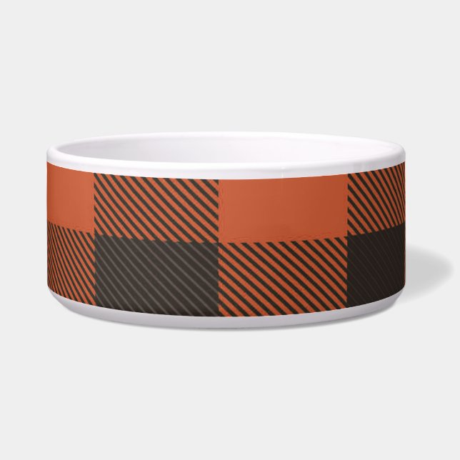 Helle Orange und Schwarz Kariert Napf (Vorderseite)