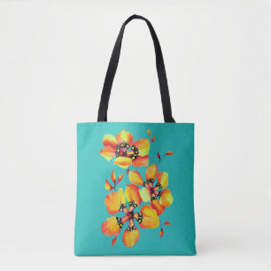Helle Orangefarbene Blume - Aqua Tasche