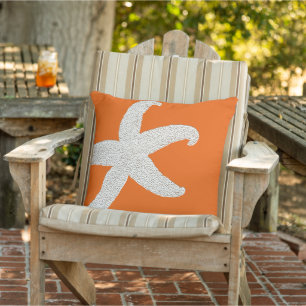 Helle orangefarbene große Seestern-Dekorativ-Kisse Kissen