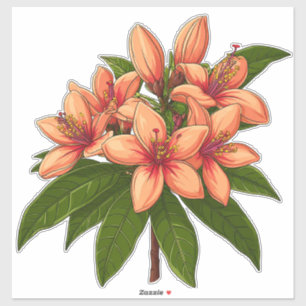 Helle orangefarbene Hibiskusblumenbouquet Aufkleber