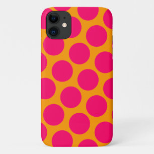 Helle Orangen- und Hot-Pink-Polka-Punkte Case-Mate iPhone Hülle