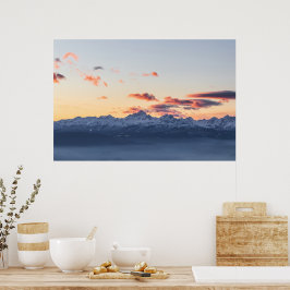 Helle Orangenwolken oberhalb Triglav, Slowenien Poster