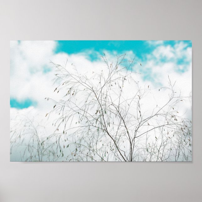 Helle Pastel Light Blue Turquoise Treff Sky Poster (Vorne)