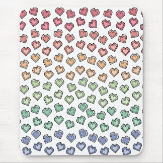 Helle Pastel Rainbow Gemstone Herzermuster Mousepad