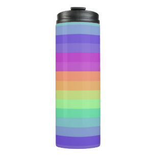 Helle Pastel Rainbow Stripe Thermal Tumbler Thermosbecher