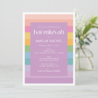 Helle Pastel Stripe Rainbow Lila Bat Mitzvah