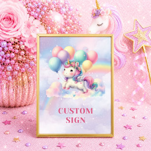 Helle Pastell-Einhorn Magischer Tag Geburtstag Ben Poster