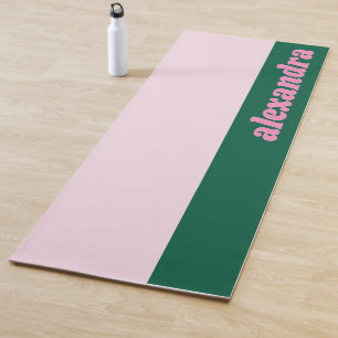 Helle Pastell-Farbblock Rosa Grün Personalisiert Yogamatte