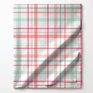 Helle Pastell-Pink- und Grün-Karo-Muster Stoff