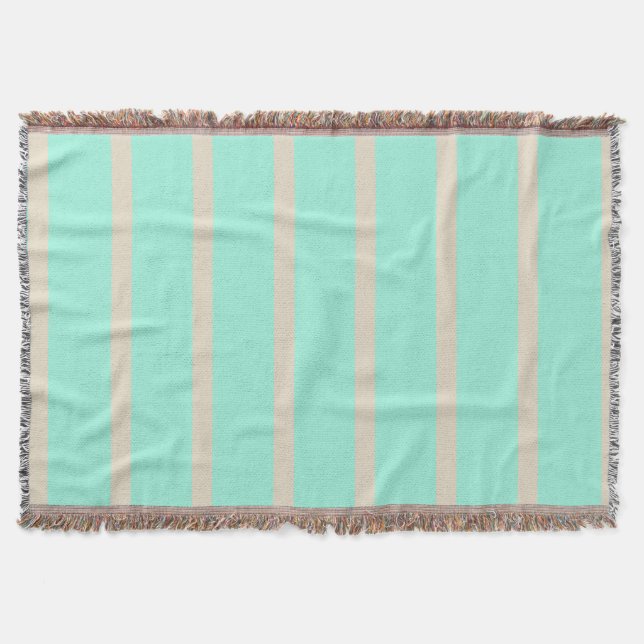 Helle pastellblaue und graue Streifen Decke (Vorderseite)