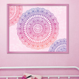 Helle Pastelle Lotus Henna Mandala Print Poster