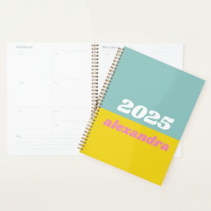 Helle Pastellfarben Farbblock 2027 Personalisiert Planer