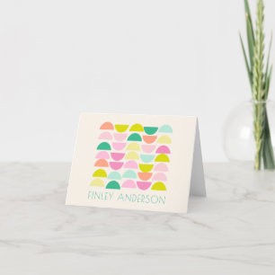 Helle Pastellfarben Geometrische Formen Rosa Perso Dankeskarte