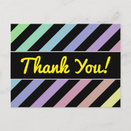 Helle Pastellfarben u. schwarzes Streifen-Muster Postkarte