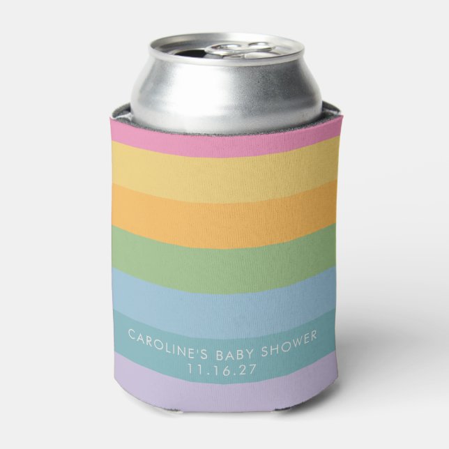Helle Pastellstreifen Lila Babydusche Dosenkühler (Kanne Vorderseite)
