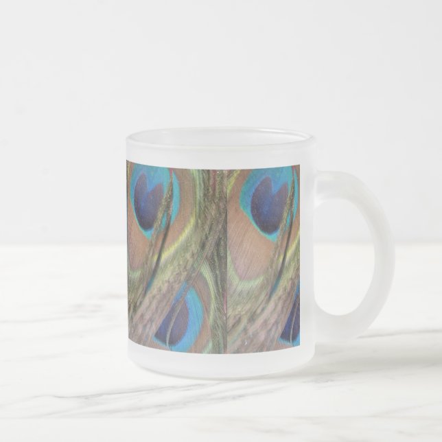 Helle Peacock Feathers Muster Mattierte Glass-Tass Mattglastasse (Rechts)