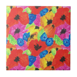Helle Pflaumen und Cornblumen Keramik Tile Fliese