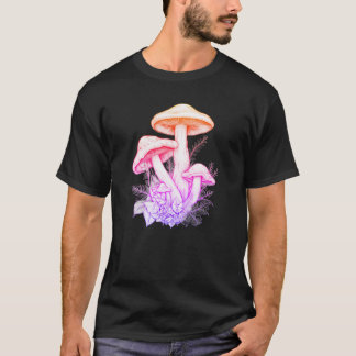 Helle Pilze für den Tag der Erde ein SS Schwarz T-Shirt