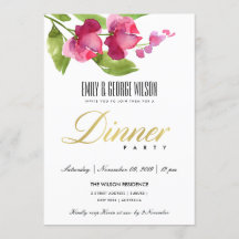 HELLE PINK INK WATERCOLOR FLORAL DINNER PARTY