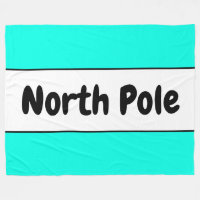 Helle Polar Minze Weiße Streifen "Nordpol" Text