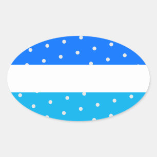 Helle Polka Dotter zwei tone blaue Streifen Ovaler Aufkleber