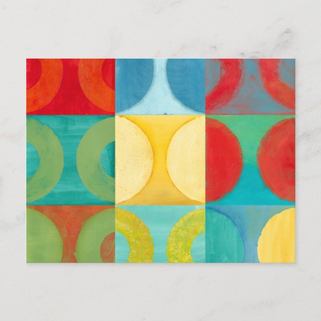 Helle Pop Art mit Kreise und Plätzen Postkarte (Vorderseite)