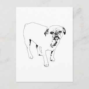 Helle Postkarte mit Umriss-Hund für freundliche Up