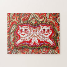 Helle Psychedelic Red Cats (von Louis Wain)