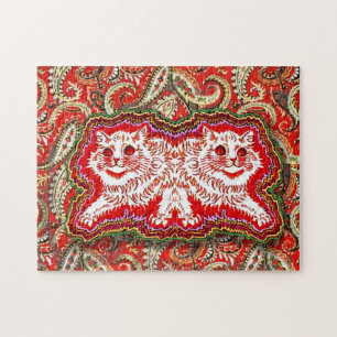 Helle Psychedelic Red Cats (von Louis Wain)