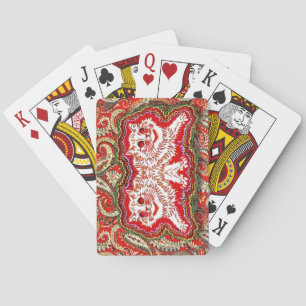 Helle Psychedelic Red Cats (von Louis Wain) Spielkarten