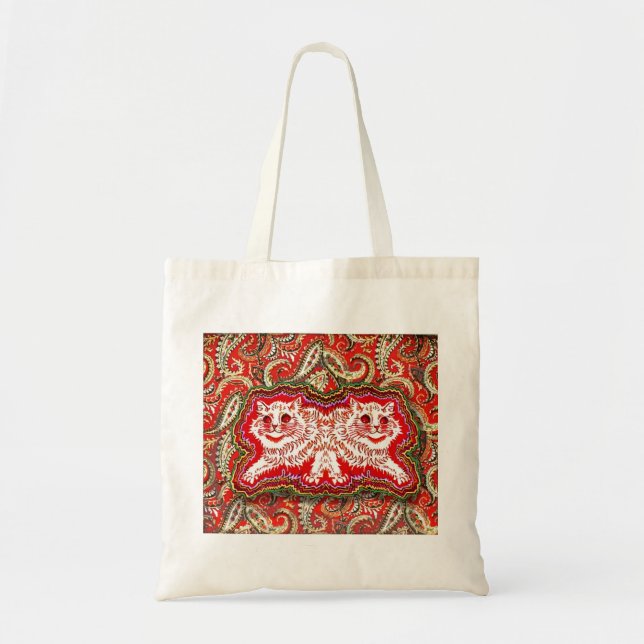 Helle Psychedelic Red Cats (von Louis Wain) Tragetasche (Vorne)