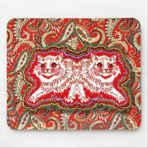 Helle psychedelische rote Katzen (von Louis Wain) Mousepad